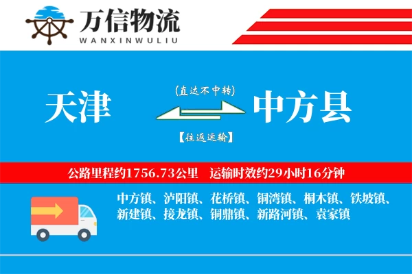 天津到中方县物流公司